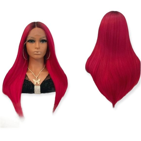 Raspberry Synthetic Blend Wig
